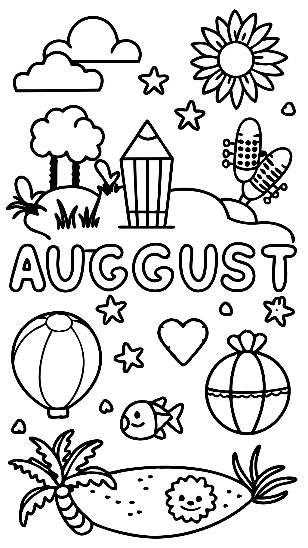 august coloring pages